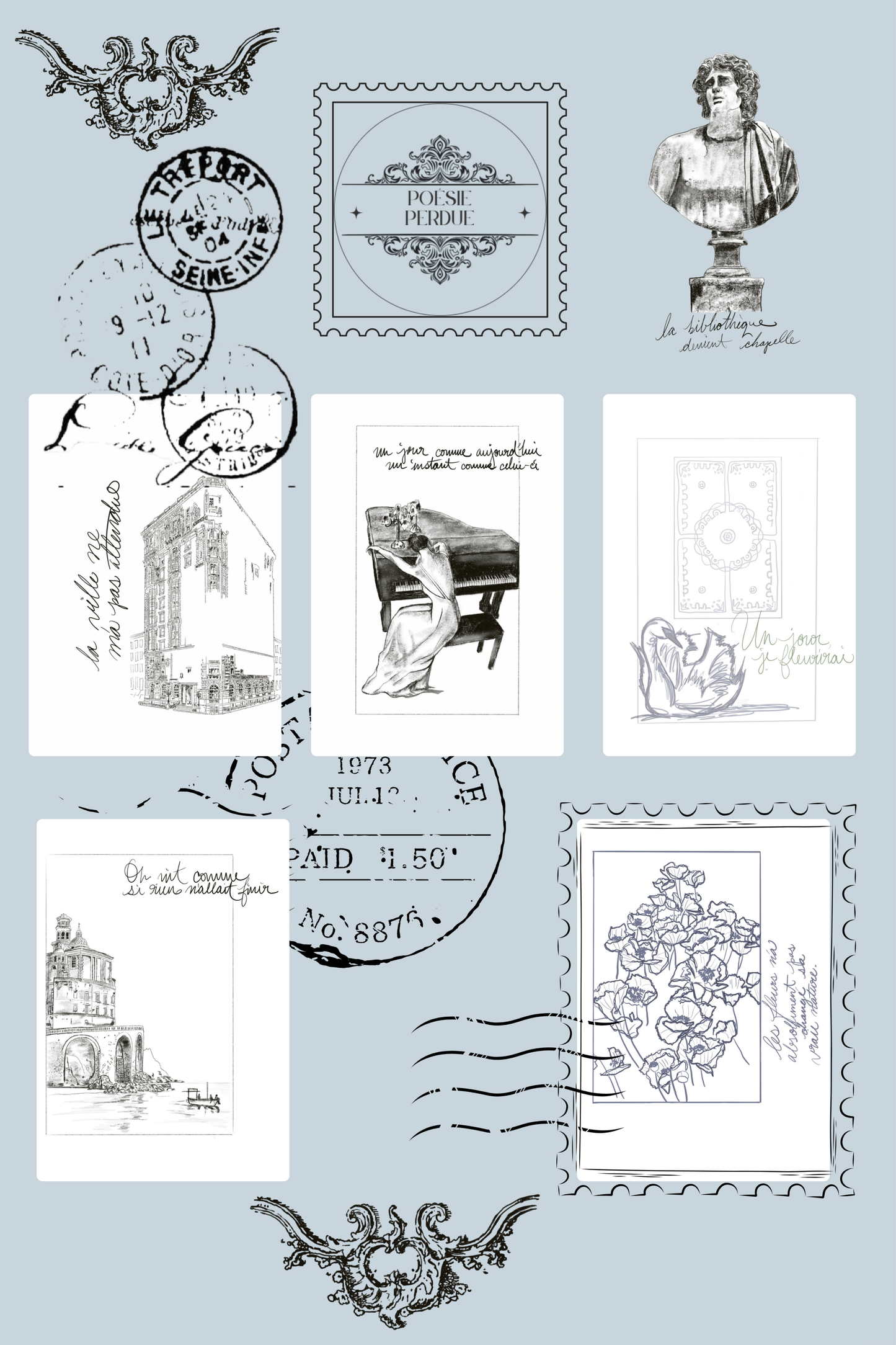 Fragments of Nostalgia – Poetic Art Sticker Sheet